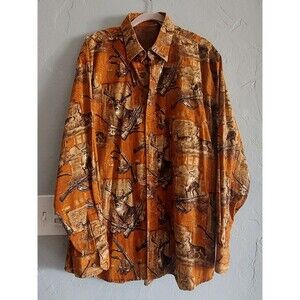North River Men Shirts L ,100% Cotton, Outfitters Deer Print, 21.5 Inch Of Armp